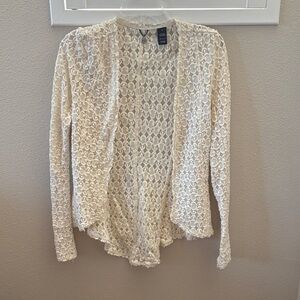 BKE Cream Lace Cardigan
